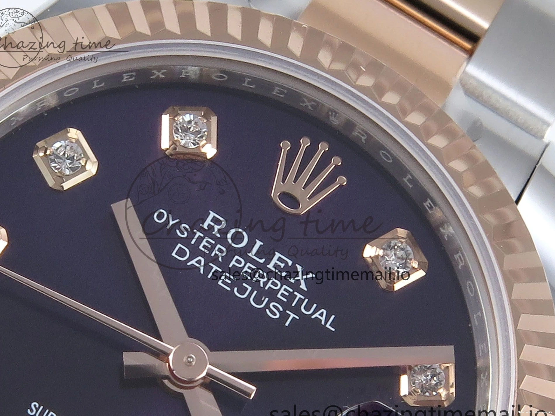 Good Copy Rolex Watches Best Purple 31 Oyster Bracelet ETA 278271 904L DateJust Edition Dial Diamonds on Steel SS 1:1 ARF 522 Premium RG 0103